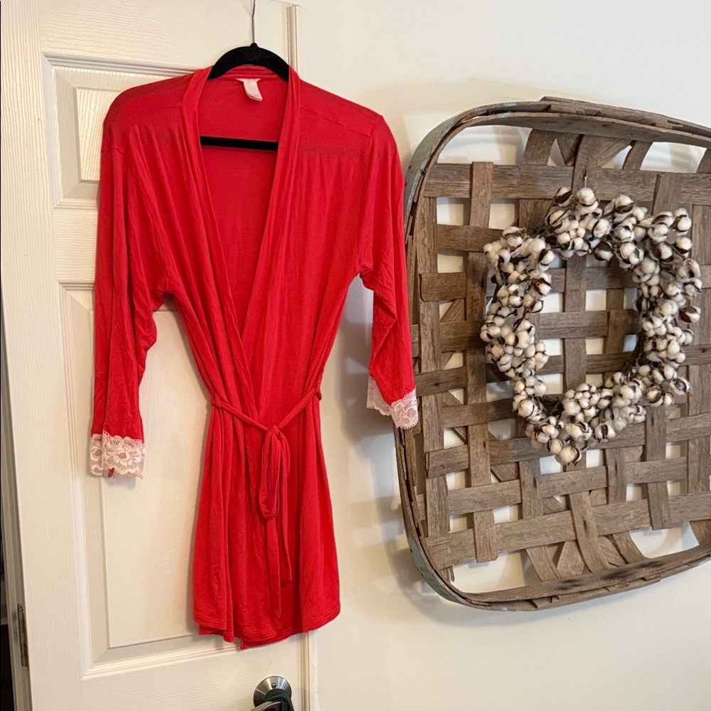 Victoria's Secret Robe with Lace Sleeves
